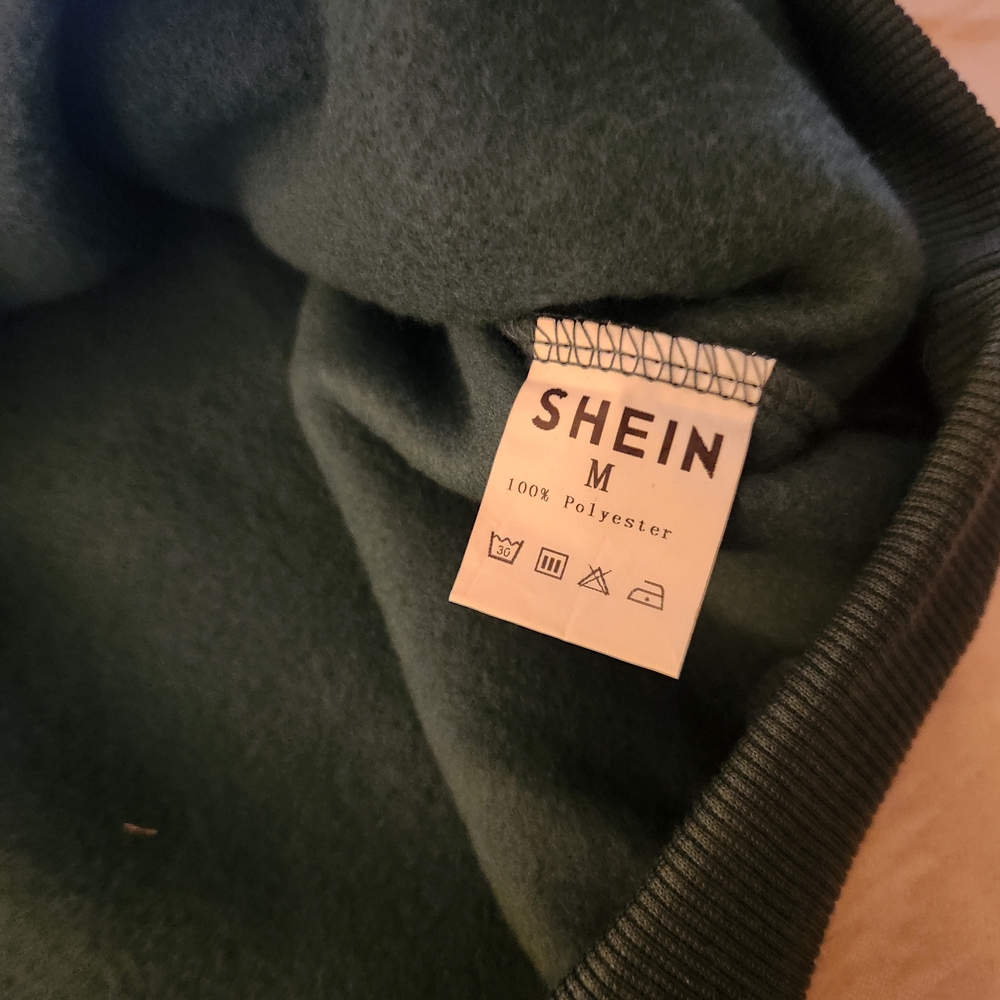 NWOT SHEIN Gender Neutral Green Texas V-neck Sweatshirt Size M - Picture 3 of 6